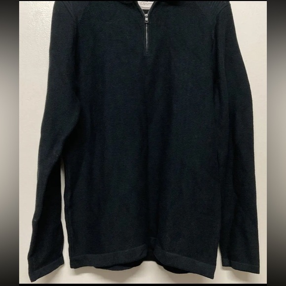 Flag & Anthem Mens 1/4 Zip Sweater Pullover Medium Black Mid-Weight Long Sleeve - Picture 4 of 13
